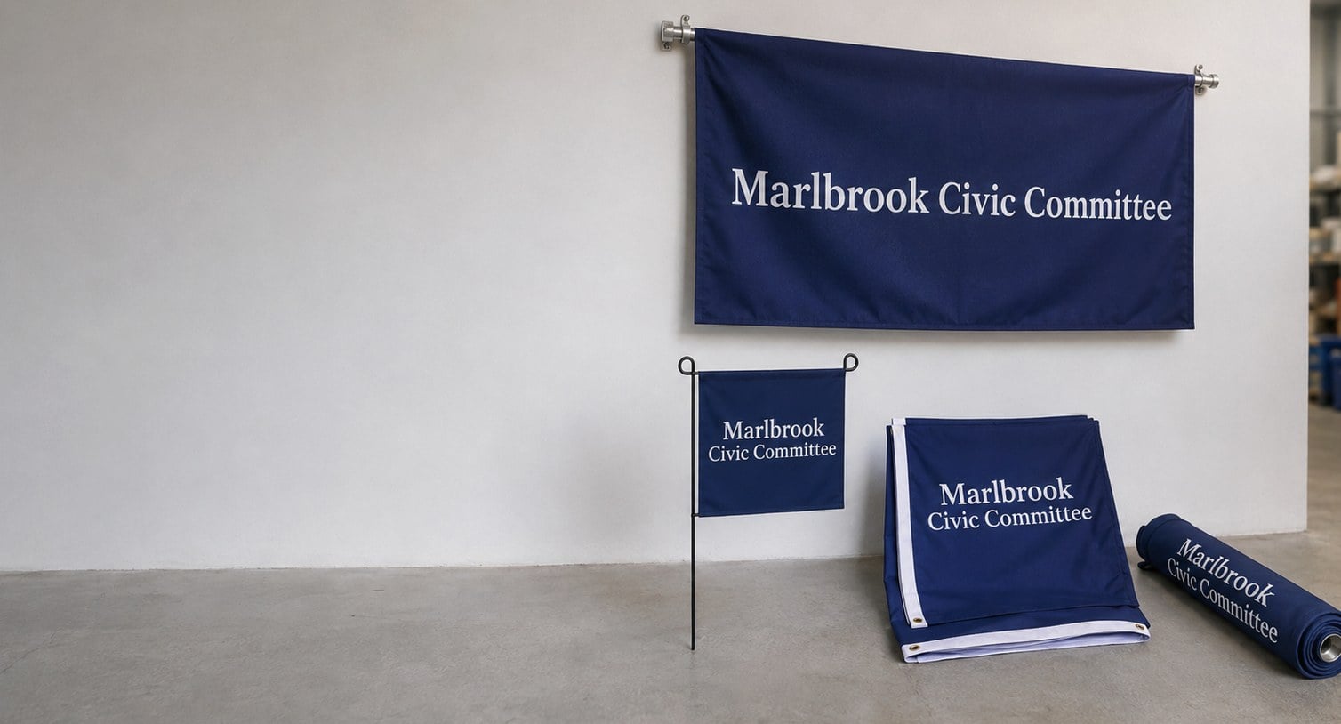 Custom printed political flags with logo