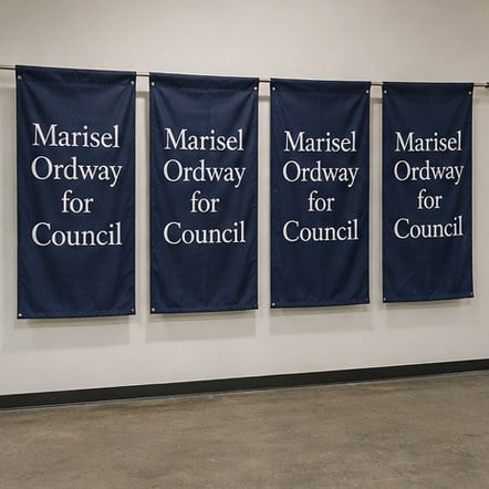 Customized political flags for campaign offices