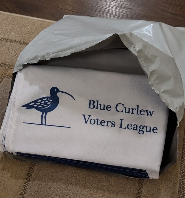 Political flags with logo — customer photo
